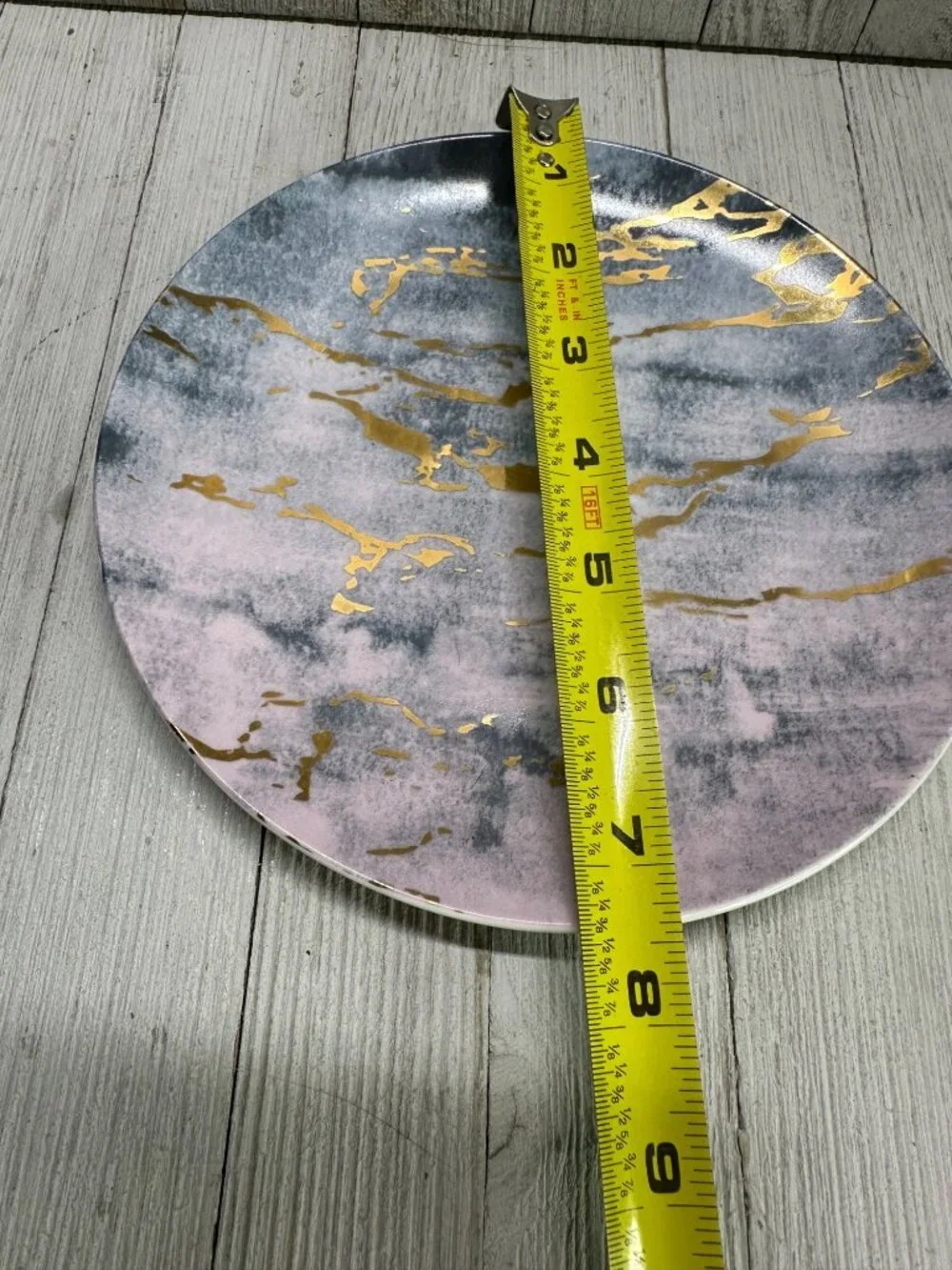 Vintage American Atelier Salad Plate Marble Design Porcelain 7.5'' - Set of 2
